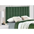 thumbnail image 2 of Crushed-Velvet Vertically Channeled Full or Queen Headboard in Green Fabric, 2 of 9