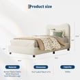 thumbnail image 3 of Qinaqin Senfot Twin Cama Frame con Upholstered cm de Alturaeadboard Low Profile Robusto Platform Suave Boucle Tela para Girls y Boys; Resistente Profundidad Madera Slats Noise Free No, 3 of 7