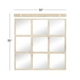 thumbnail image 3 of DecMode 32" x 35" Brown Grid Window Inspired Wall Mirror, 3 of 9
