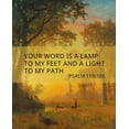 thumbnail image 2 of ArtsyQuotes 12x14 Black Ornate Wood Framed with Double Matting Museum Art Print Titled - Bible Verse Quote Psalm 119:105, Albert Bierstadt, Light in the Forest, 2 of 4