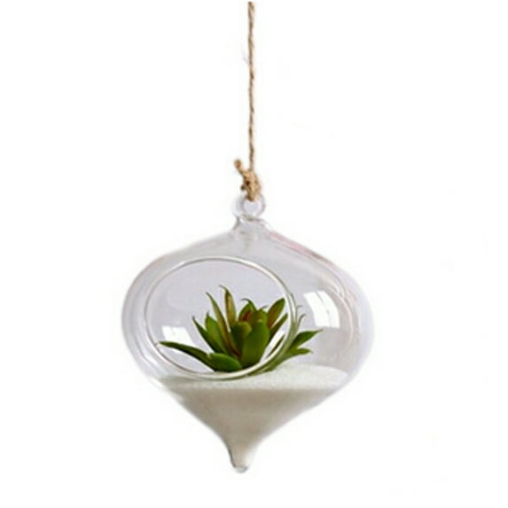 Dewadbow Clear Round Glass Flower Hanging Vase Ball Planter Terrarium Bottle