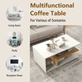 thumbnail image 4 of Resenkos Coffee Table,Center Table, Modern Sofa Table Tea Table,Rectangular Coffee Table with L-shaped Middle Shelf-White, 4 of 7