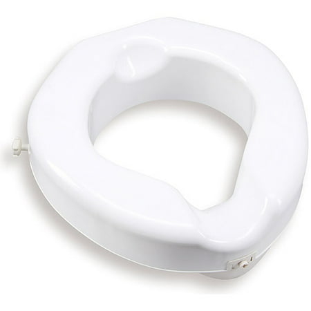 Carex Raised Toilet Seat with Safe Lock and Extra Wide Opening, Toilet Seat Riser That Adds 4 1/2