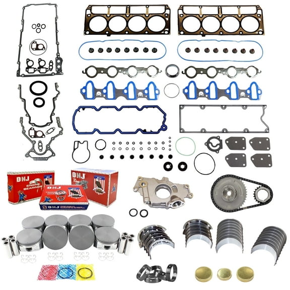 DNJ EK3172M Master Engine Rebuild Kit Fits Cars & Trucks 2007-2009 Chevrolet GMC Hummer Canyon Colorado Sierra Silverado Suburban Tahoe Yukon 4.8L 5.3L OHV 16V L33 LH6 LH8 LH9 VIN B VIN C