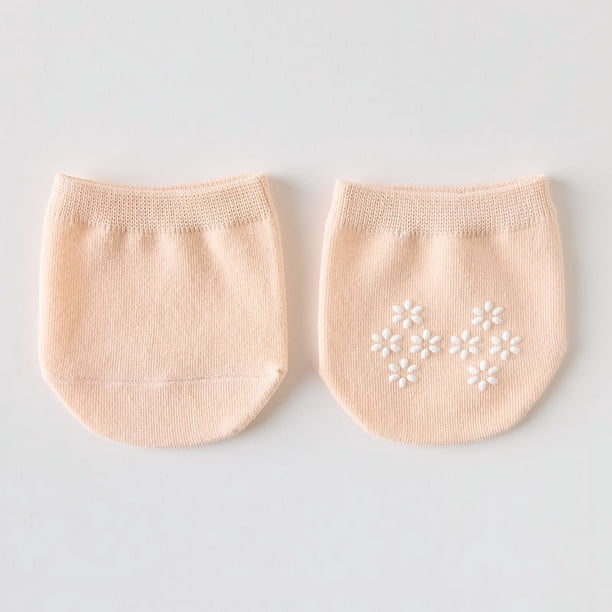 Zhuge Calcetines invisibles de media palma para mujeres, silicona antideslizante, 4 pares, rosa claro