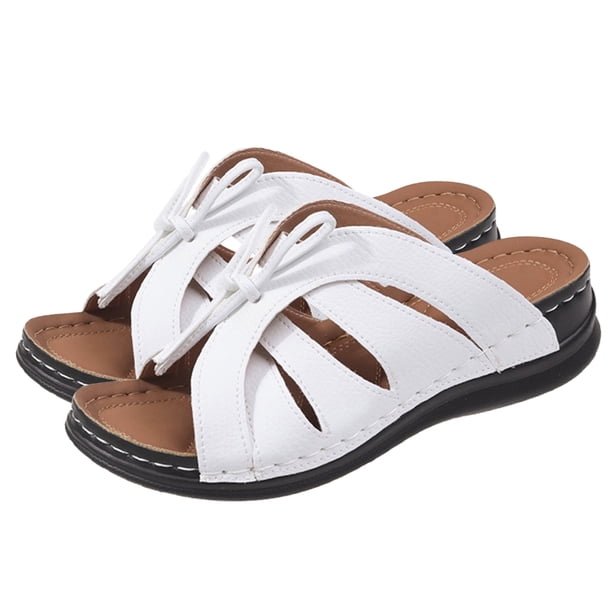 Zapatillas ahuecadas para mujer, antideslizantes, cómodas para viajes al aire libre (37), color blanco
