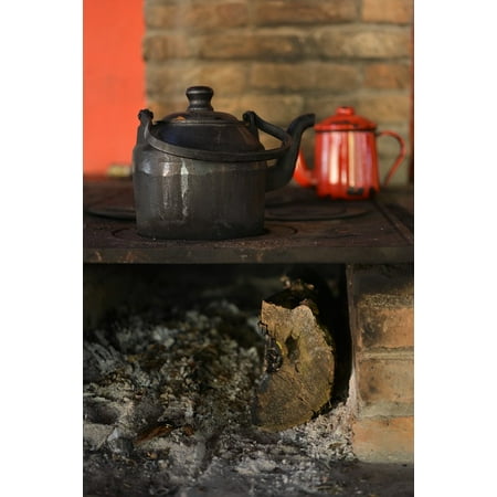 LAMINATED POSTER Coal Kettle Wood Burning Stove Fire Firewood Poster Print 24 x (Best Kettle For Wood Burning Stove)