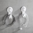 thumbnail image 2 of 4 Pice Blanc Crochet Mural Rutilisable Puissant Charge 5kg, Luxear Crochet Ventouse Salle De Bain Porte Serviette Couronne Peignoir Manteau Torcho, 2 of 5