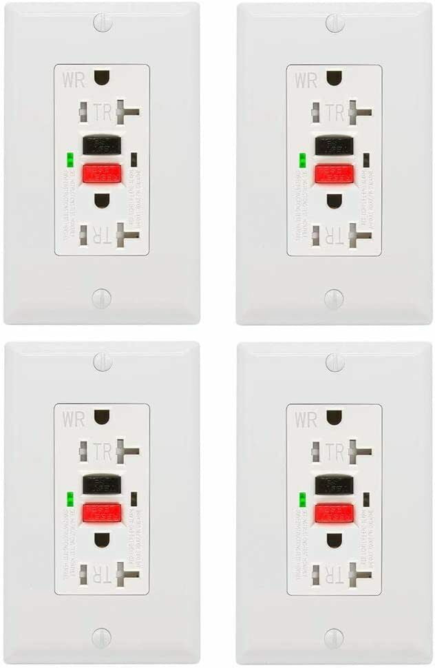 GFCI Outlet 20 Amp 4 Pack, UL Listed, TamperResistant, Weather