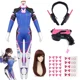 thumbnail image 2 of Overwatch-Disfraz de Cosplay de Dva para mujer, mono ajustado, peluca, auriculares, pistola, accesorios, tatuaje, pegatinas, traje, fiesta, Zentai Cos, 2 of 6