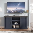 thumbnail image 2 of LIVILAND Rustic Wood TV Stand for 65" TV Sliding Barn Door Media Console - Navy, 2 of 6