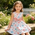 thumbnail image 4 of Aideaone Toddler Girls Dress Sleeveless Floral with Ruffle Cardigan 2 Piece Outfit Set 2-6T, 4 of 7