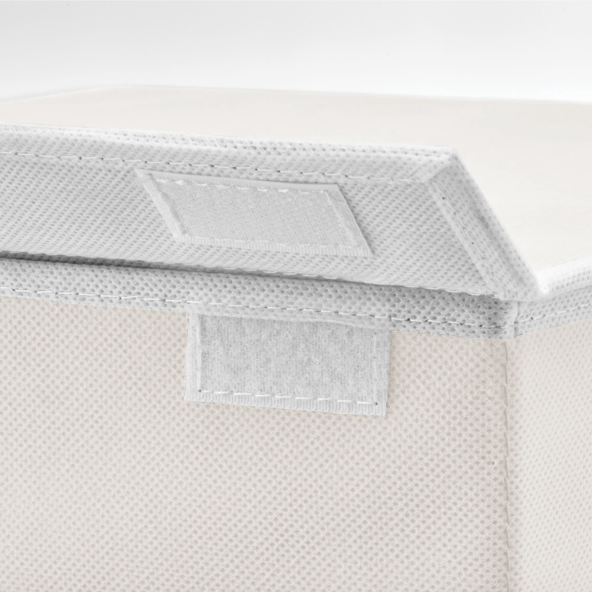 mDesign Large Upright Laundry Hamper, Hinge Lid, Attached Handles - Cream/White