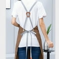 thumbnail image 5 of Adjustable Chef Apron for Men and Women, Canvas Cooking Apron with Multiple Pockets, Gardening Painting Apron, Universal Waterproof Cooking Apron Brown 26.3x29.5 In (1Pcs), 5 of 5
