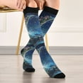 thumbnail image 5 of FORMRS Womens Knee High Socks Casual Long Thick Travel Daily Wear, 2 Pairs, Floral Occean, 5 of 6