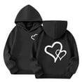 thumbnail image 2 of UACY Girls Preppy Heart Sweatshirts Oversized Pullover Sweatshirt Kids Fall Winter Long Sleeve Cute Prints Trendy Hoodies (Black, 9-10 Years), 2 of 8