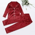 thumbnail image 6 of NMMUED Family Christmas Pajamas Matching Sets Family Matching Christmas Pajamas Silk Pajamas Matching Christmas Pajamas Fall Pajamas Christmas Pjs for Family Long Sleeve Pajamas Wine L, 6 of 7