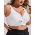 thumbnail image 4 of Top de bikini Hanna Nikole para mujer, blanco, con nudo en la parte delantera, 4 of 7