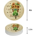 thumbnail image 1 of FMSHPON Green Bicycle with Sunflowers Retro Set of 6 Round Coaster for Drinks, Absorbent Ceramic Stone Coasters Cup Mat with Cork Base for Home Kitchen Room Coffee Table Bar Decor, 1 of 6
