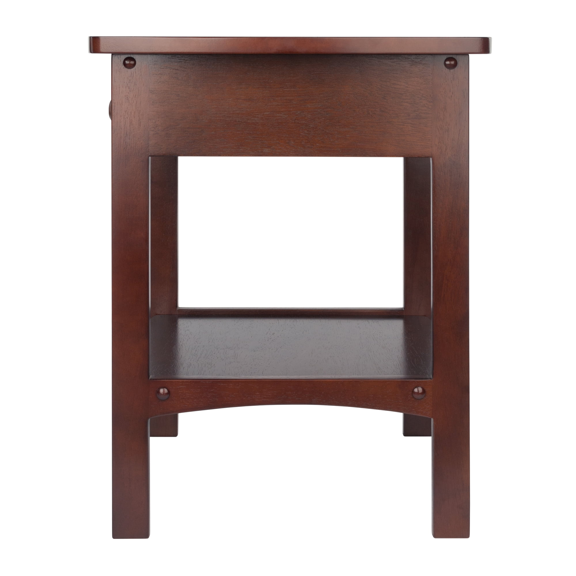 Winsome Claire Curved Nightstand, Accent Table, Walnut Finish