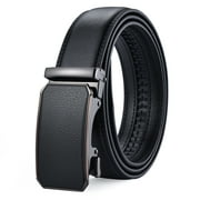 Mens Belt Ratchet Belt, Hoyotik Automatic Buckle Belt Dress with 1 3/8" Genuine Leather, Slide Belt with Adjustable Buckle