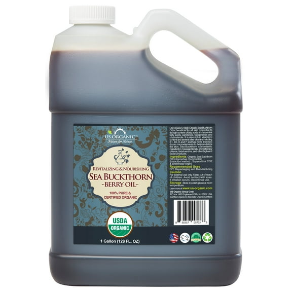 US Organic Sea Buckthorn Oil, 100% Pure Certified USDA Organic, 128 oz (1 Gallon)