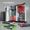 thumbnail image 2 of Torre de almacenamiento para videojuegos, estante vertical u horizontal compatible con juegos de PS5, PS4 o Xbox, con capacidad para hasta 46 cajas de CD, incluyendo 2 ganchos para auriculares, 2 of 8