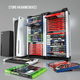 thumbnail image 2 of Torre de almacenamiento para videojuegos, estante vertical u horizontal compatible con juegos de PS5, PS4 o Xbox, con capacidad para hasta 46 cajas de CD, incluyendo 2 ganchos para auriculares, 2 of 8