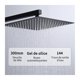 thumbnail image 2 of Square Shower Head 30*30cm Black Shower Head Stainless Steel Universal Type, 2 of 3