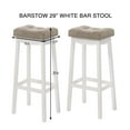 thumbnail image 4 of LuXeo Barstow 29" White Bar Stools with beige fabric cushion (Set of 2), 4 of 11
