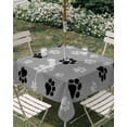 thumbnail image 3 of Square Outdoor Tablecloth with Umbrella Hole Pet Paw Printed Outside Table Cloth Waterproof Patio Table Cover Modern Black Grey Watercolor Dog Claws Zipper Tablecloths for Picnic Camping 54x54 Inch, 3 of 8