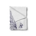 thumbnail image 2 of Fashion Soft Flannel Fleece Throw Blanket, Young Girl Tattoos Butterflies Free Your Soul Inspired Hair Feminine, Cozy Plush for Indoor and Outdoor Use, 60" x 80", Purple White, by Ambesonne, 2 of 6