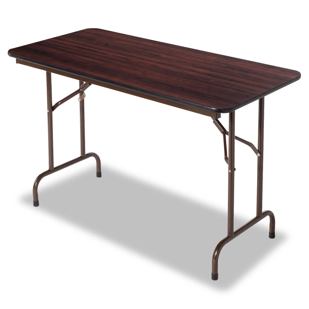 Wood Folding Table, Rectangular, 48w X 24d X 29h, Walnut
