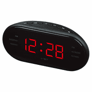 Réveil numérique avec répétition et batterie de secours, commandes de bouton supérieures faciles à utiliser pour une utilisation simple, boîtier noir avec affichage LED rouge facile à lire