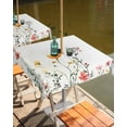 thumbnail image 2 of Fsddascl Spring Floral Outdoor Tablecloth - 54x54 Inch Square Dining Table Cover, Botanical Summer Flower Waterproof Outdoor Table Cloth with Umbrella Hole & Zipper for Picnic/Patio/Party, 2 of 7