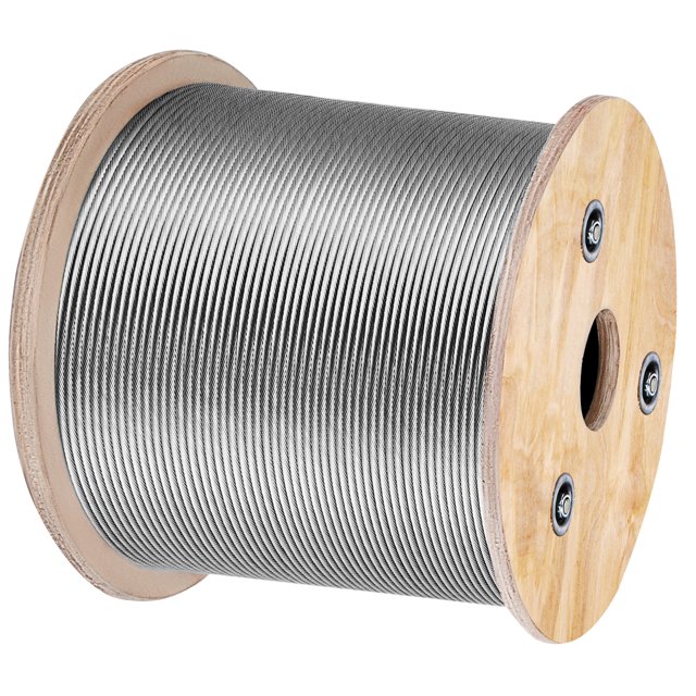 KFFKFF T316 Stainless Steel Wire Rope 1/8" 7x7 Strand, 500FT Cable for Railing, Decking, and DIY Balustrade Applications