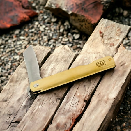 Kam Knife - HIGO Traditional Carbon Steel Brass Handle Pocket Knife