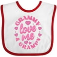 thumbnail image 3 of Inktastic Grammy and Grampy Love Me Girls Baby Bib, 3 of 4