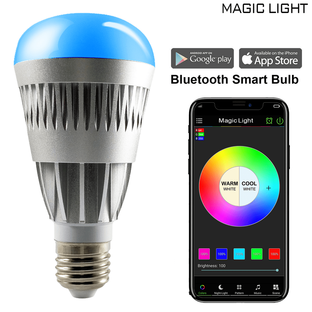 MagicLight Bluetooth Pro Color Smart A19 Light Bulb, 80W Equivalent, No