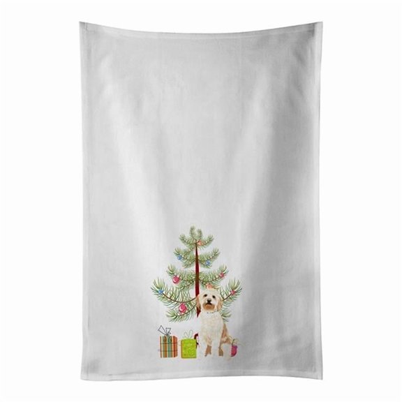 Carolines Treasures WDK3028WTKT 28 x 19 in. Unisex Doodle Red No.2 Christmas White Dish Towels Kitchen Towel - Set of 2