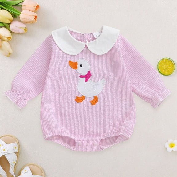 Baby Girl Fall Winter Bubble Romper Infant Long Sleeve Bodysuit for 6-12 Months 12-24 Months Baby Pink,6-12 Months