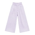 thumbnail image 2 of Grblisyd Girls Pants Size 10-12 Kids Striped Casual Elastic High Waist Cotton Linen Trousers with Pockets, 2 of 6