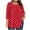Red, variant on successthop Plus Size Blouses for Women 3/4 Sleeve Tunic Top Crewneck Curved Hem Shirt Polka Dots Shirts Loungewear