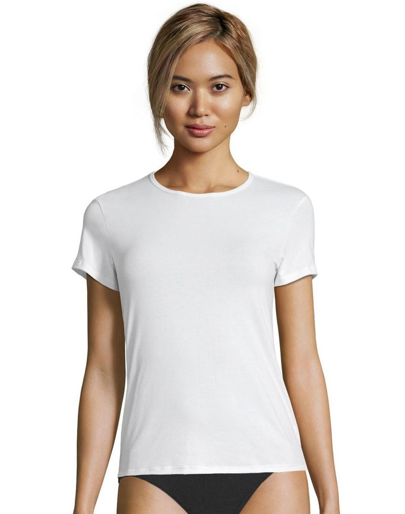 Hanes-Hanes Women'S Cotton Stretch Crewneck T-Shirt 3-Pack-Assorted-7 -  Walmart.com