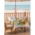 thumbnail image 2 of 60x84 Inch Outdoor Tablecloth with Umbrella Hole Zipper Rectangle Yellow Sunflower Rectangular Tablecloths Outside Waterproof Butterfly Linen Vintage Floral Patio Table Cloth Cover for Picnic Party, 2 of 8