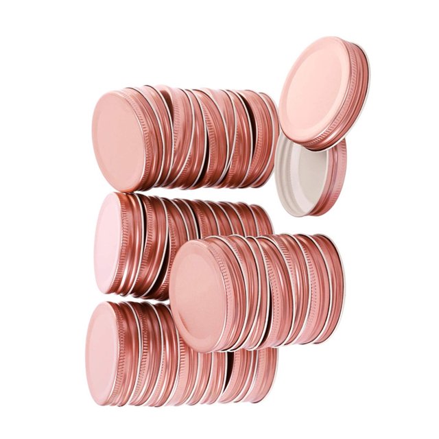 Billuyoard 24 Uds. Tapas de tarro de conservas de boca ancha de 70mm tapas de almacenamiento de sellado tapas de repuesto Cocina y Comedor rosa dorado Billuyoard HA000145-03B