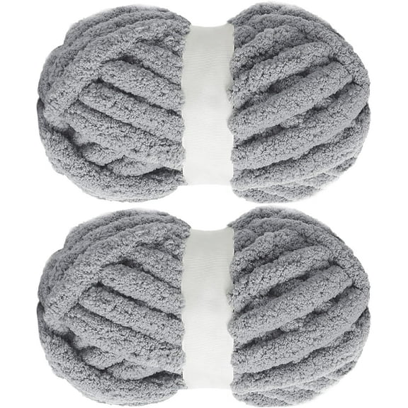 2pack 214g Blingbling Chunky Yarn for Hand Knitting,Super Jumbo Yarn, Bulky Glitter Soft Plush Yarn,Shiny Large Thick Chenille Yarn, Giant Yarn for Chunky Blanket