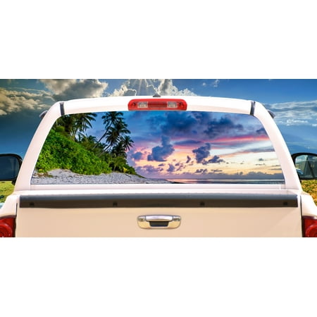 - BEACH SCENE Rear Window Graphic decal tint film back view thru vinyl
