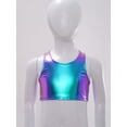 thumbnail image 4 of iixpin Big Girls Shiny Metallic Camisole Tank Tops Jazz Hip Hop Dance Costume Party Fancy Vest Tee Blue 2-6, 4 of 7