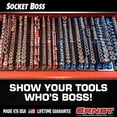 thumbnail image 3 of Ernst Manufacturing 19-Inch Socket Boss Organizer With Twist-Lock 2 Rails For 1/2-Inch Drive Sockets Blue Model 8457 - Secure And Durable Socket Storage Solution - Made In Usa, 3 of 6